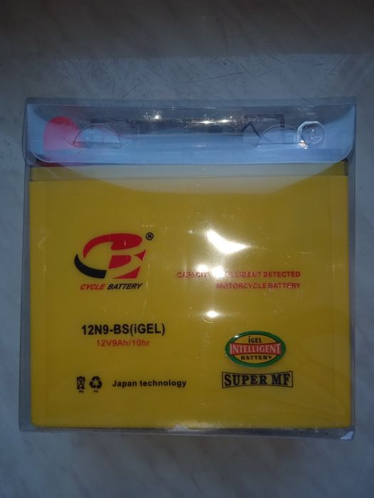 Акумулятор на скутер і мотоцикли 12в 9ач.геліевий.