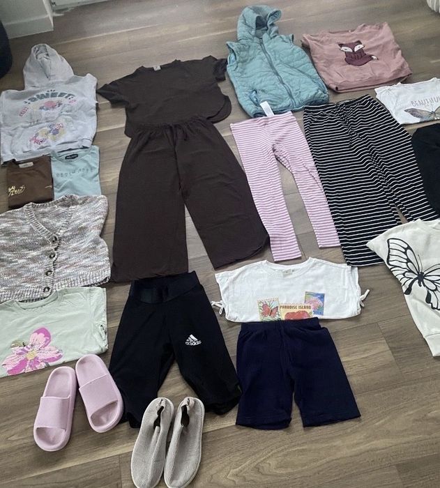 Zestaw 134 140 bluzy koszulki spodnie bluzki