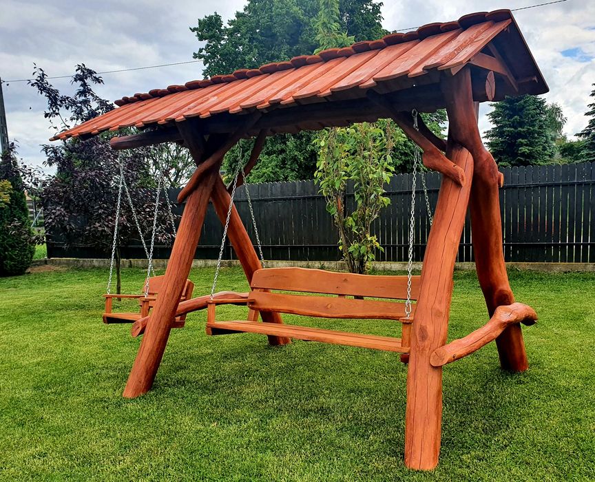 Huśtawka, dębowa potężna-wykonana w fachowy solidny sposób.