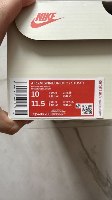 Кросівки оригінал Nike x Stussy Air Zoom Spiridon Cage 2 Fossil, розмір 44 / юс 10