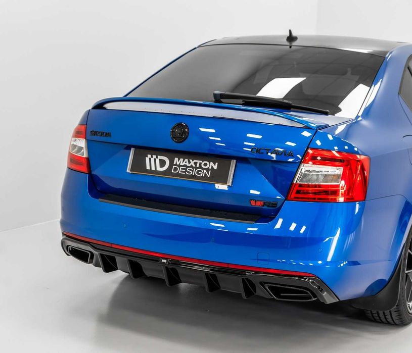 Диффузор Skoda Octavia A7 RS (13-19) тюнинг обвіс юбка на задній бампер (Maxton)