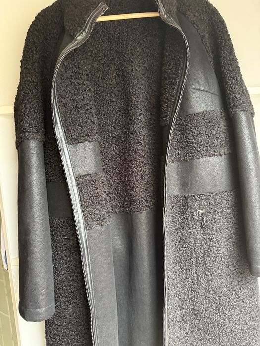 Жіноче стильне двосторонне пальто з штучного каракуля. Італія. Xl