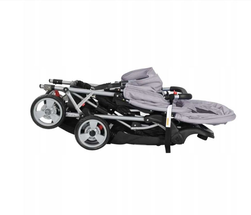 Podwójny Wózek spacerowy dla bliźniaków szary bliźniaczy dla w osób 2