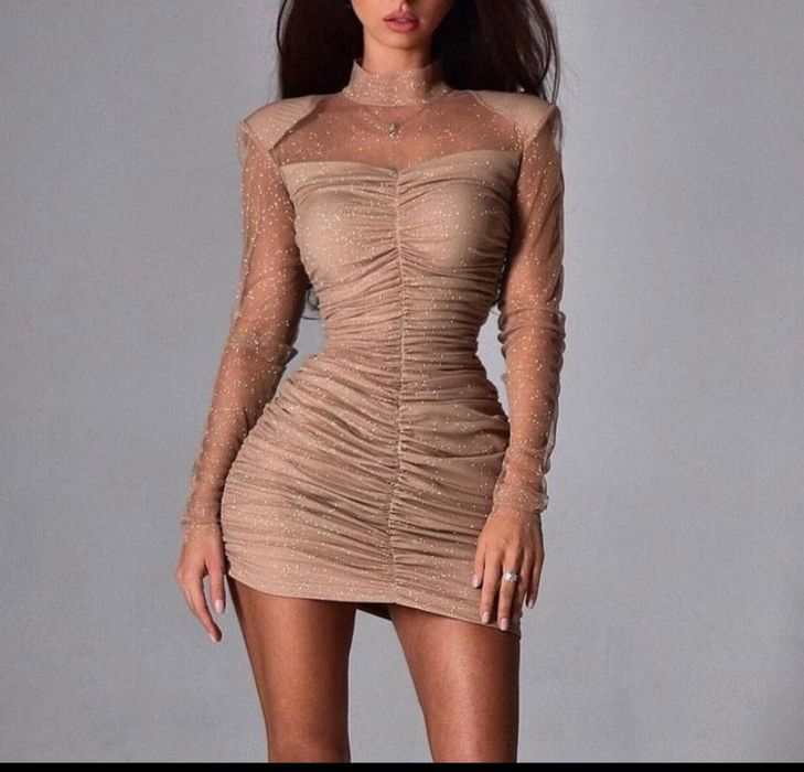 Платье сетка с напылением С