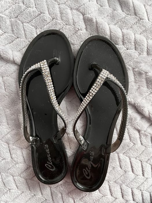 Japonki czarne 37 nowe diamenciki