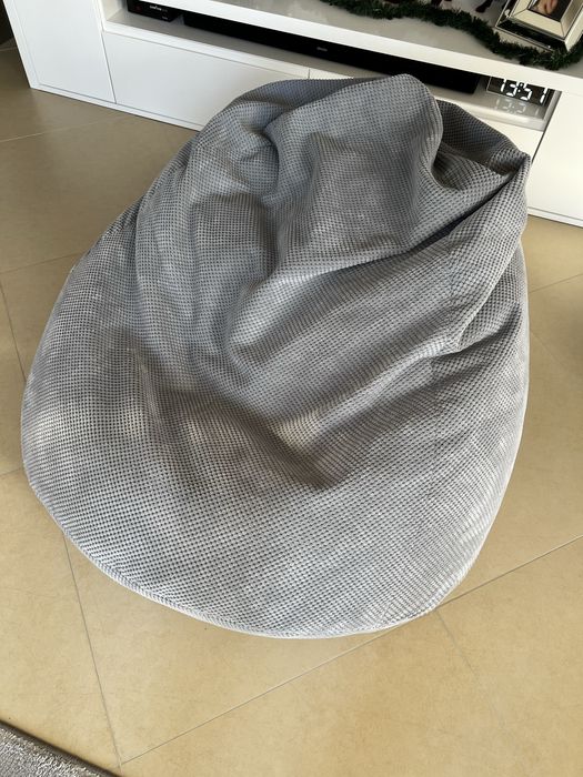 Fotel pufa sako worek szara popiel XXL sztruks