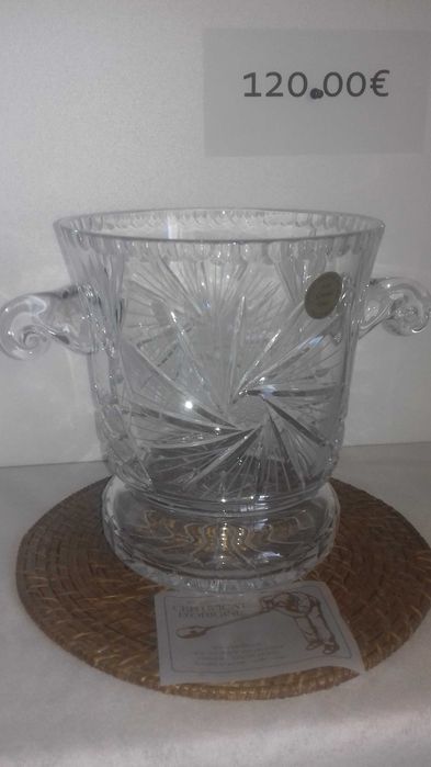 Balde (Frapé) de CHAMPANHE Lapidado à Mão, CRISTAL de Alta Qualidade