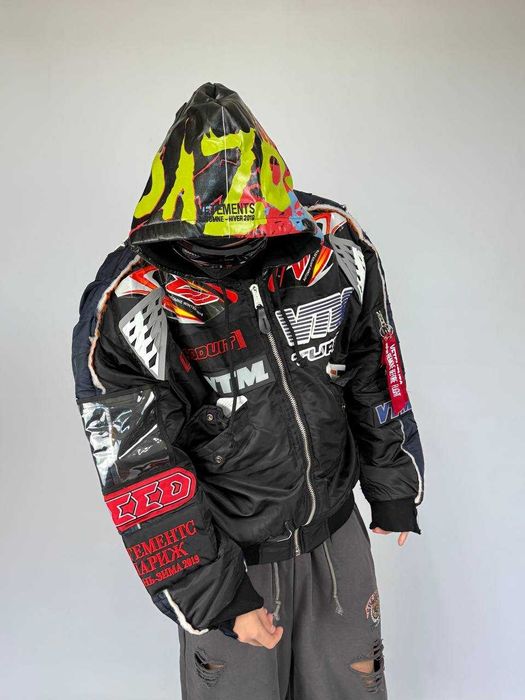 Vetements Black Navy Alpha Industries Racing Bomber бомбер куртка