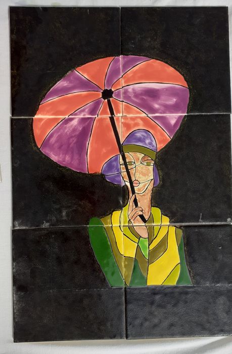 Painel de azulejos pintado á mão