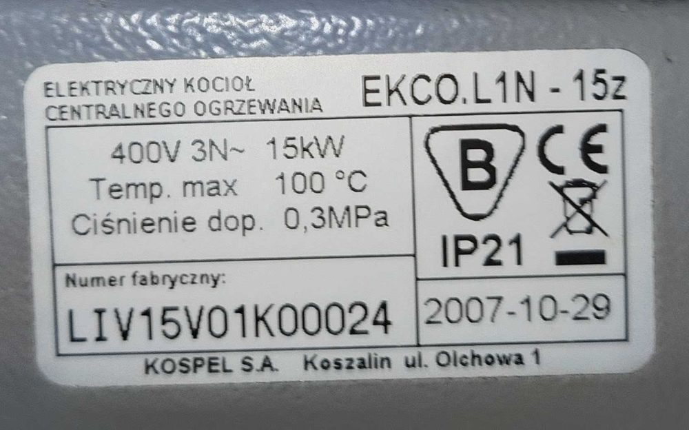 kocioł elektryczny KOSPEL