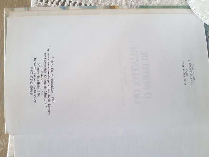Livro "O Noivo de São Valentim"