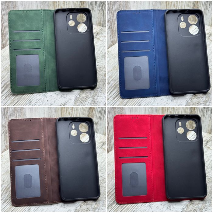 Чехол книжка Leather Book на Xiaomi Redmi Note 14 4G. Прошитый. Чохол