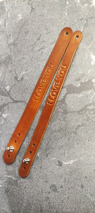 Подарунок до дня закоханих, парні шкіряні браслети