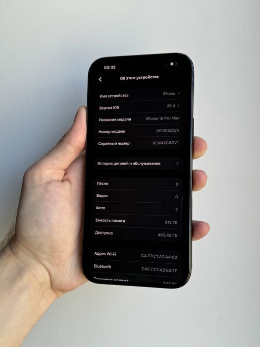 iPhone 16 Pro Max 512 Gb Black Titanium Neverlock АКБ 94% Физическая сим