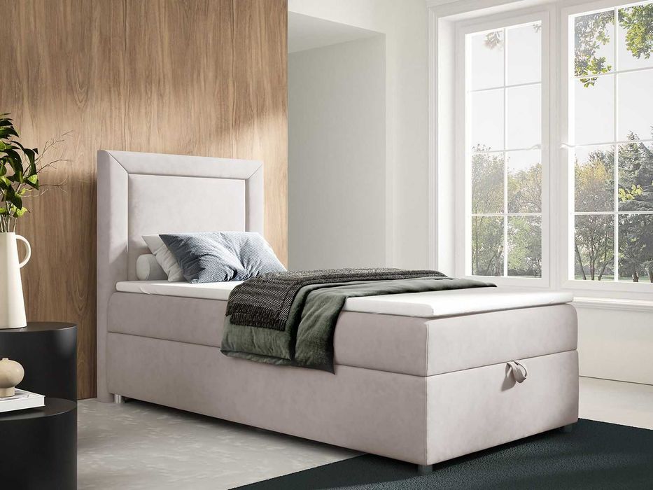 Łóżko KONTYNENTALNE SINGIEL z pojemnikiem 70x200 80x200 90x200 100x200