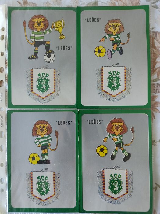 Postal equipa e mascotes do Sporting