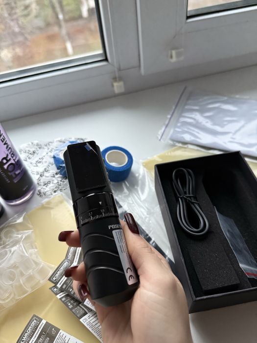 Тату педаль, тату машинка, картрнджи, нубір для початківця