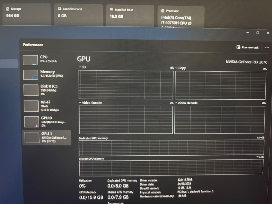 Laptop MSI GL65 - RTX 2070