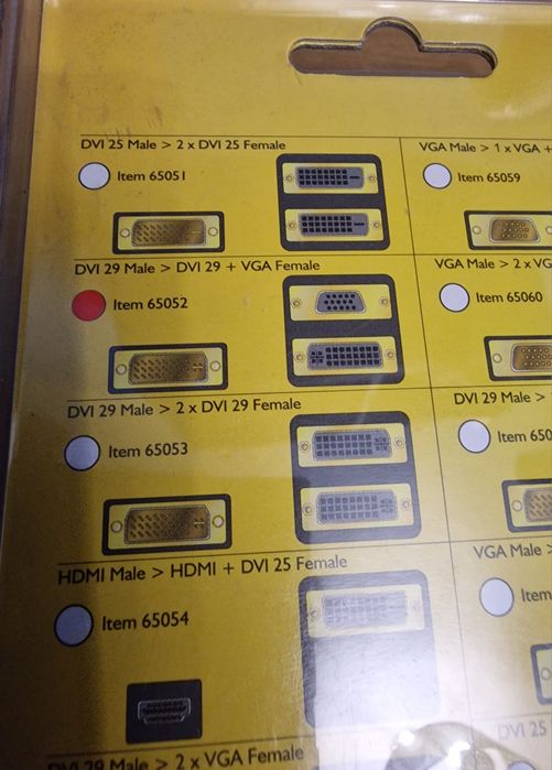 Splitter Kabel DeLock 65052, DVI 29 Pin na DVI 29 + VGA, Nowy