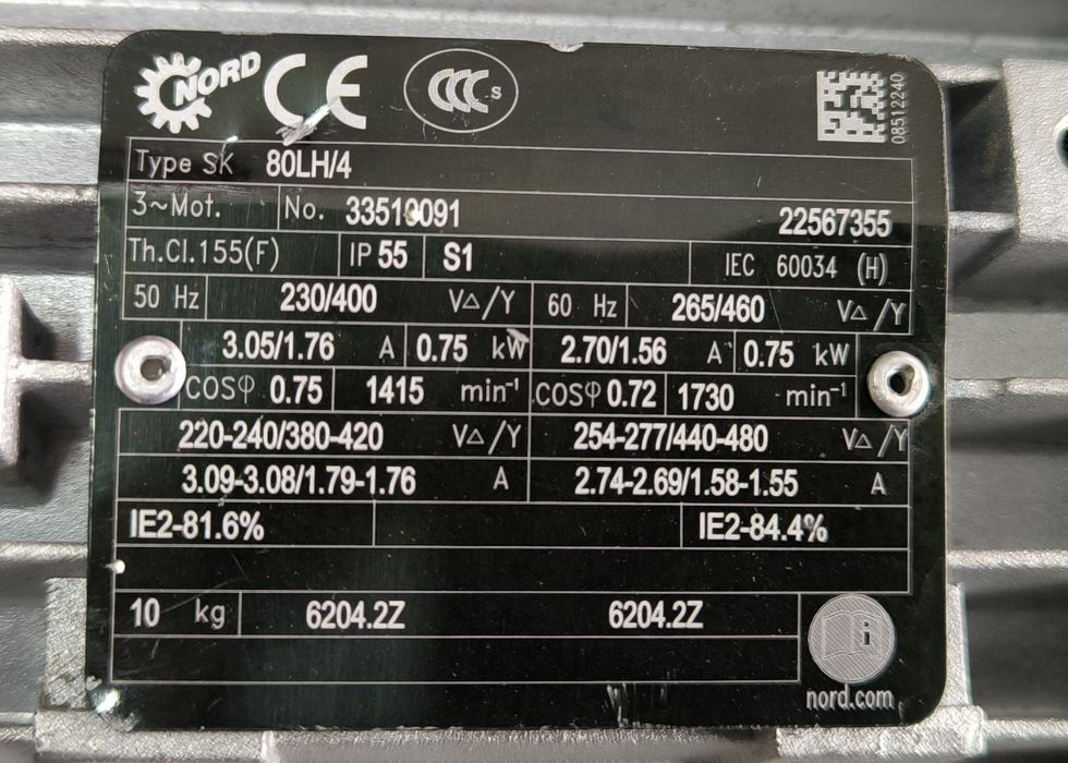 0,75 квт 140 об. Мотор редуктор Nord. Электродвигатель с редуктором
