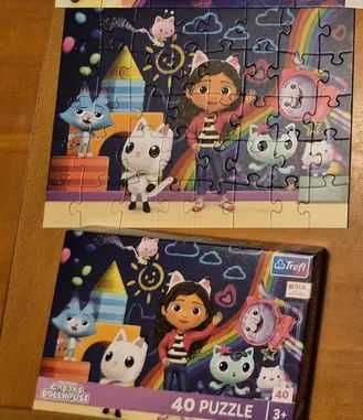 4 x puzzle + gra na jagody + zegar z liczbami