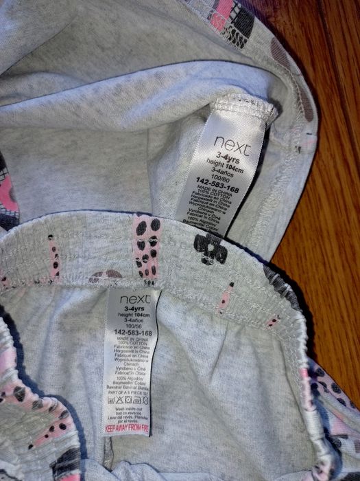 Next letnia piżama 104 pidżama tęcze zwierzątka  piżamka