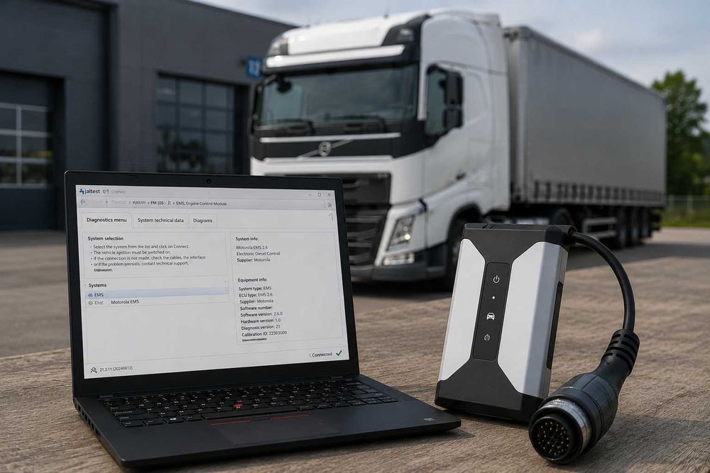 ZESTAW DIAGNOSTYCZNY Volvo + LAPTOP Gotowe do Działania z Schematami Samochody Ciężarowe Maszyny Budowlane PL