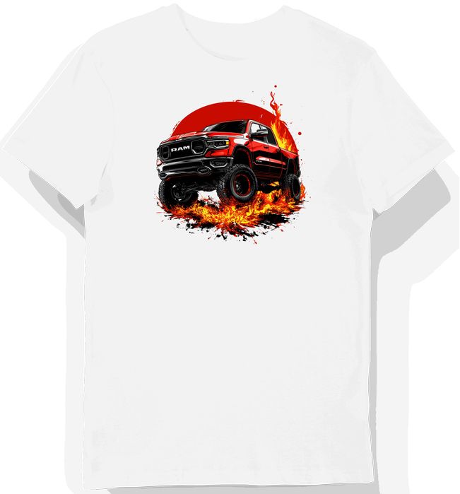 Koszulka męska biała Moc Futurystycznego Ciężarówki S