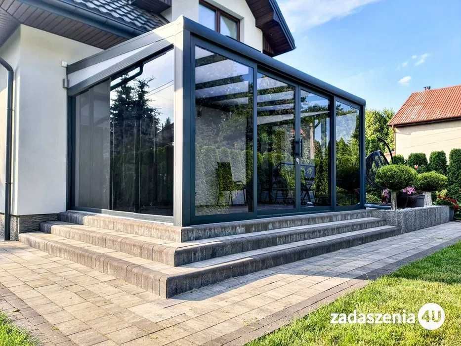 Zadaszenia tarasów zadaszenie tarasu pergole aluminiowe wiaty aluminiowe ogród letni ogrody zimowe zabudowy tarasów aluminium szkło WR