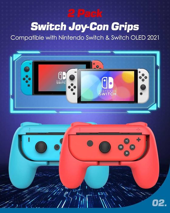 MoKo Uchwyty kompatybilne z kontrolerem Joy-Con Nintendo. 2 sztuki ABS