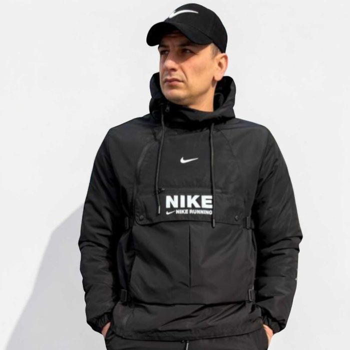 Мужская куртка Nike демисезонная анорак Найк весна осень черная S-XXL