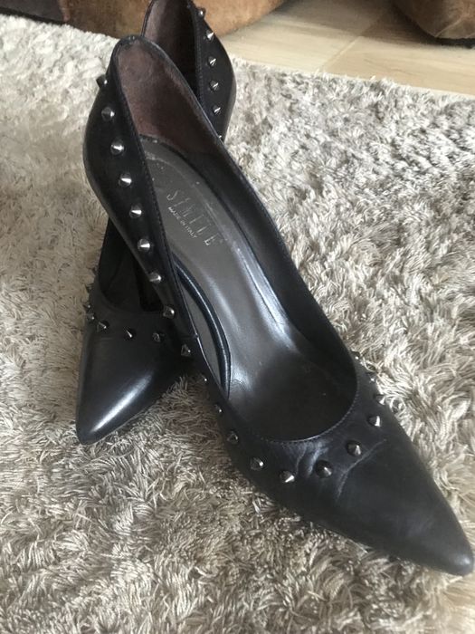 Buty na obcasie damskie  Simple ze skóry 38/24