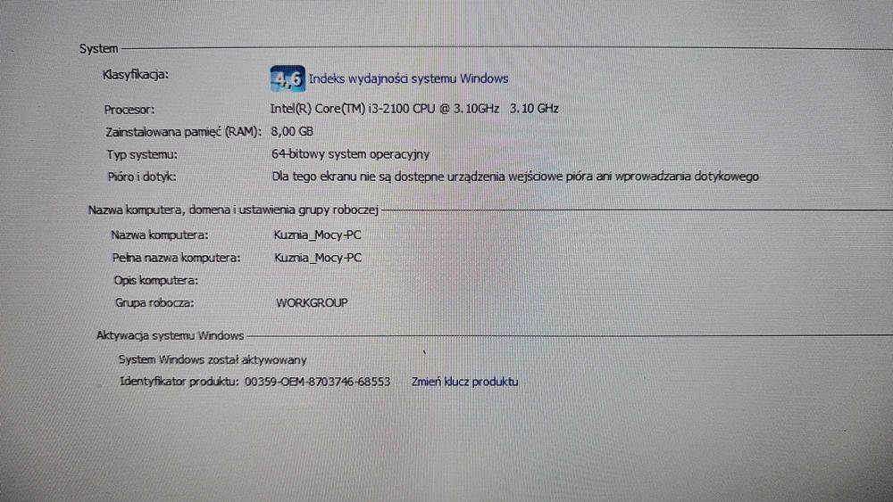 Zestaw komputerowy Intel Core i3 monitor Aoc 24 cale sprawny