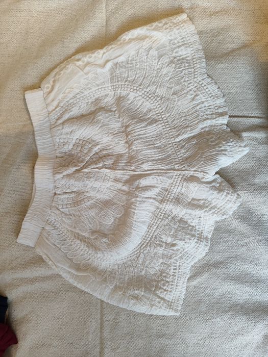 Krótkie spodenki/szorty koronkowe kremowe, rozmiar uniwersalny, ok L