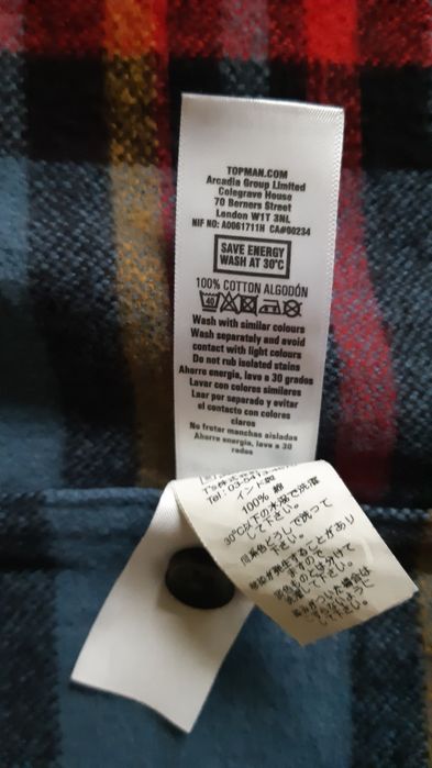 овершот тёплая рубашка в клетку от TOPMAN в размере S