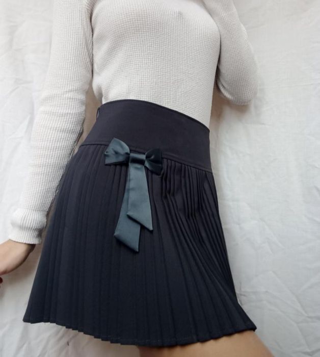 Плессированная юбка с бантом