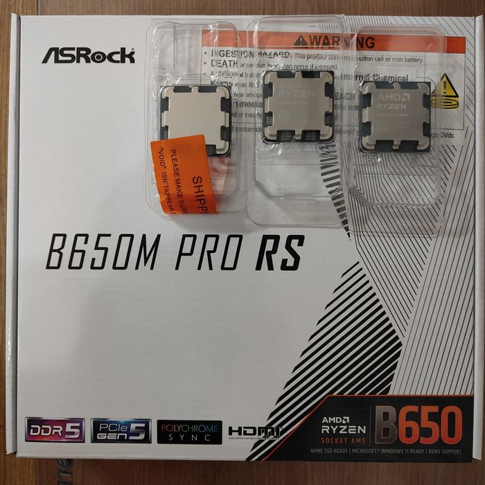 Ryzen 5 7500F + Asrock B650m Pro RS ( AM5, PCIe 5.0, DDR5, 3х М.2 SSD)