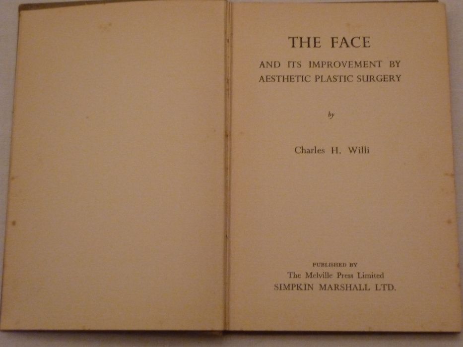 livro: "The face and its improvement by aesthetic plastic surgery"