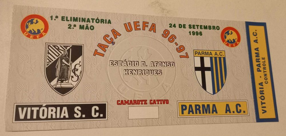 Bilhetes de Futebol do Vitória S.C. na Taça Uefa