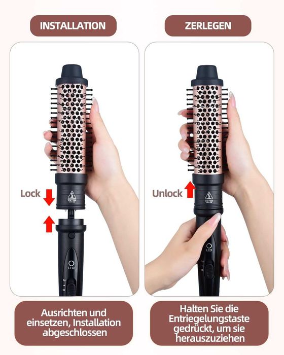 Szczotka termiczna gorące powietrze stylizacji włosów lokówka 38/32mm