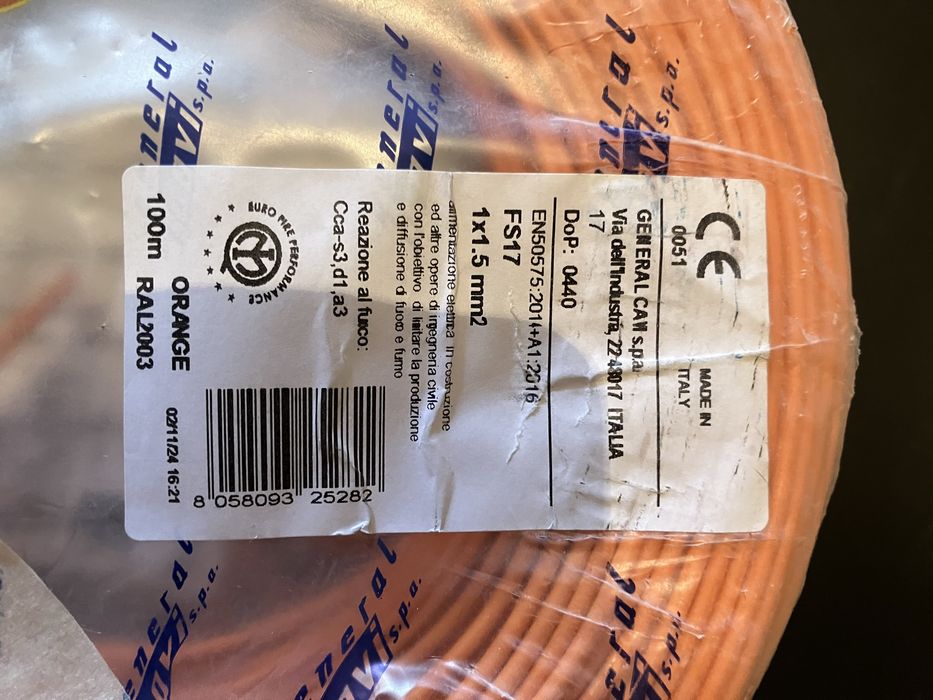 6 Bobines Fil eletrico 1.5mm