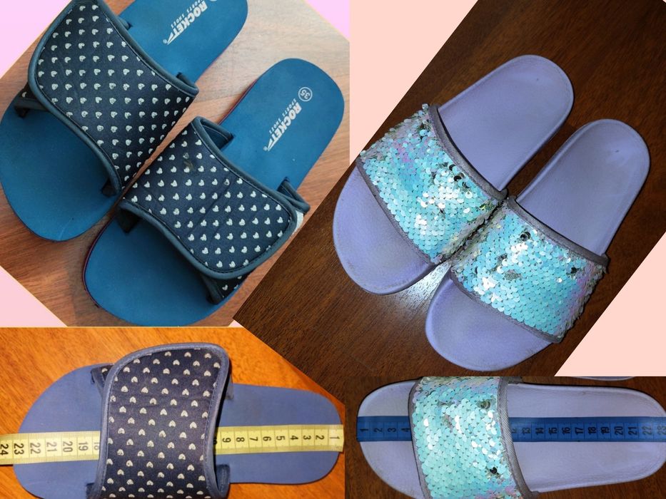 Шльопки, шльопанці 35/36р 23см лот 2 пари