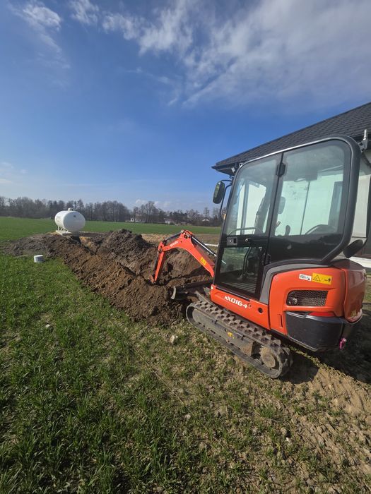 Minikoparka, usługi minikoparka, wynajem, usługi ogrodnicze