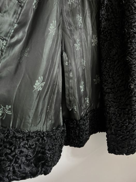 Eleganckie natualne czarne futro z karakułów - klasyczne, prl, unikat