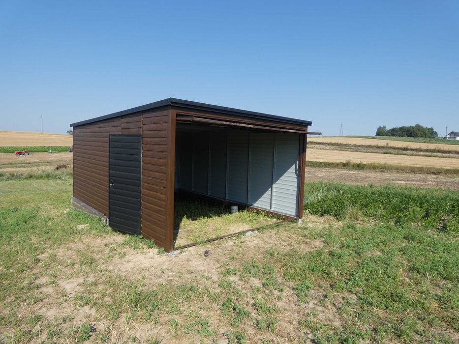 Garaż blaszany 4x6 spad dachu do tyłu