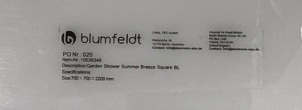 Душ садовий Blumfeldt Garden Shower Summer Breeze Square