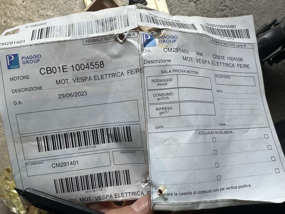 Nowy silnik elektryczny vespa electrica “fe”