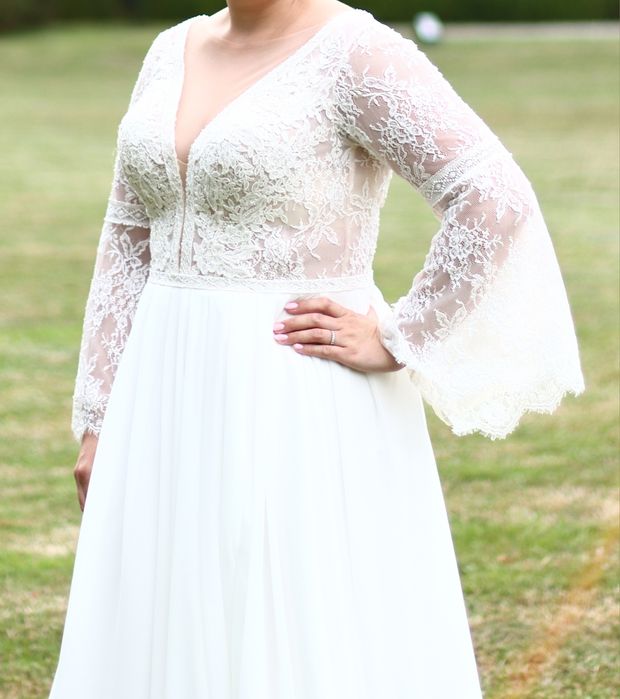 Suknia ślubna z rękawem