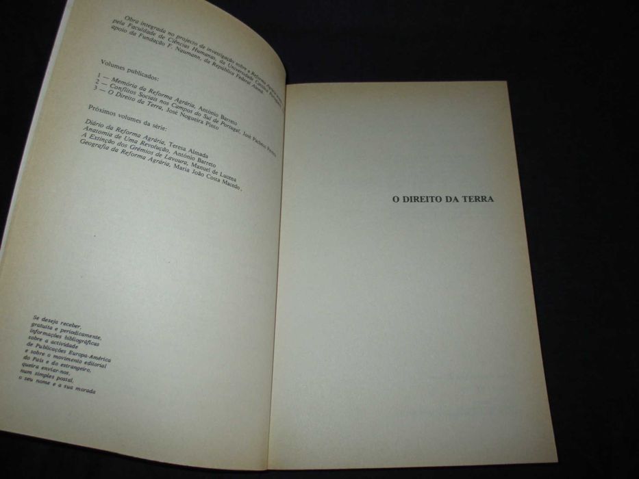 Livro O Direito da Terra Maria José Nogueira Pinto