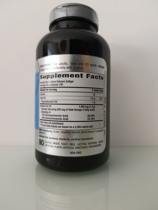Triple Strength Fish Oil 1400 mg (Óleo de Peixe de Tripla Potência)